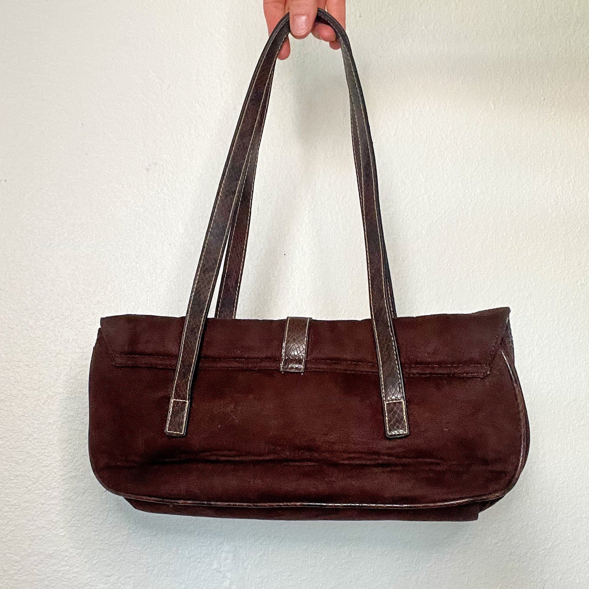 Brown 2000s Buckled Shoulder Bag