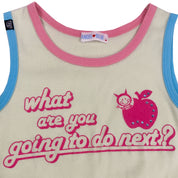 Angel Blue Ruched Graphic Tank Top (M)