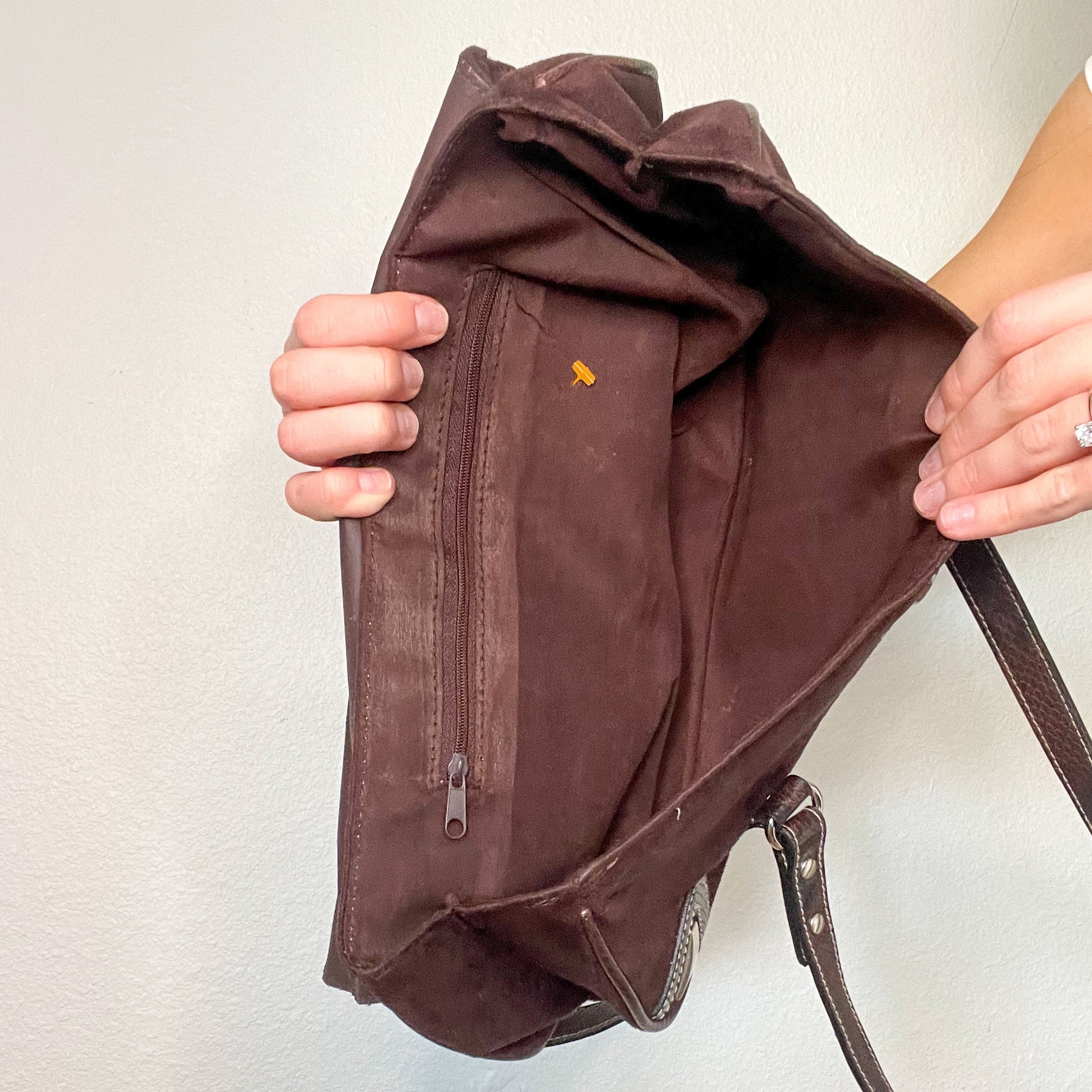 Brown 2000s Buckled Shoulder Bag
