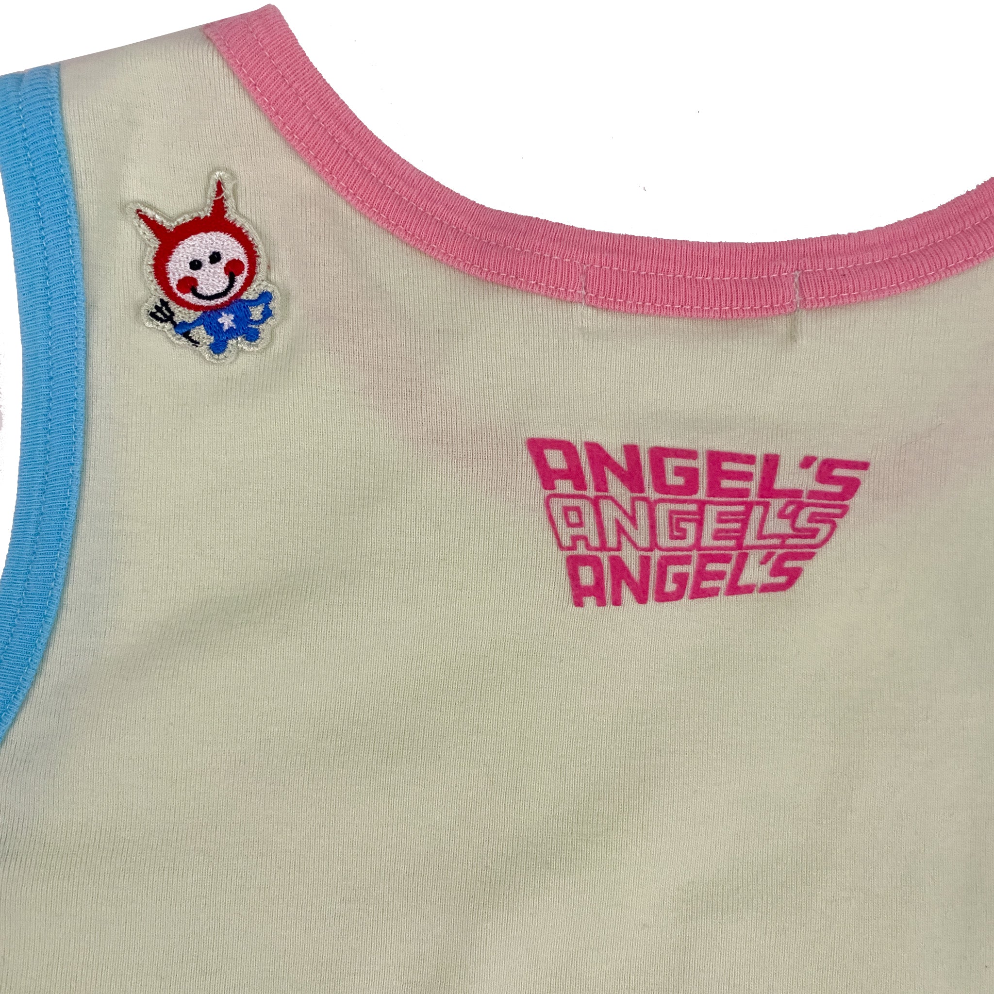 Angel Blue Ruched Graphic Tank Top (M)