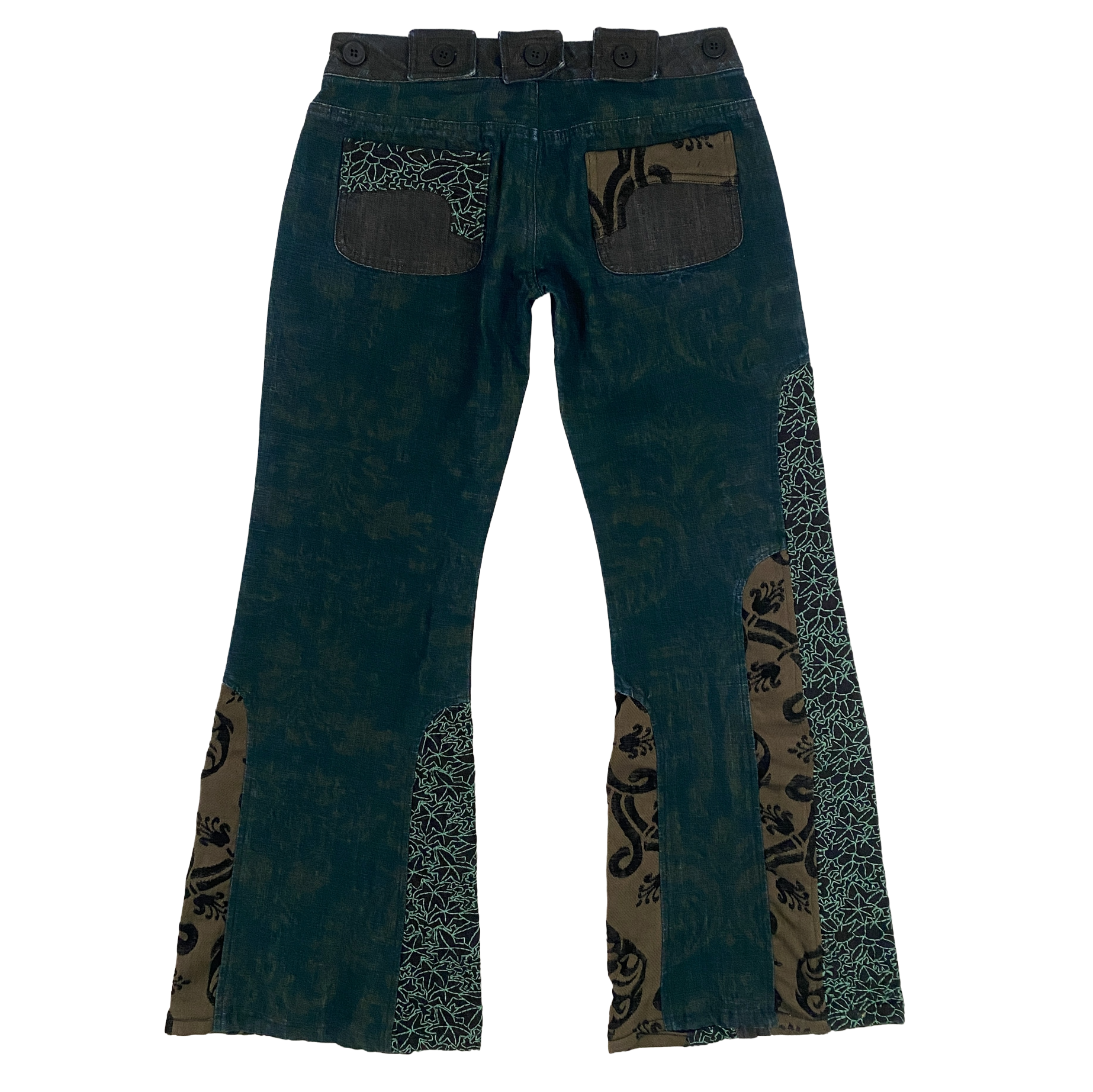 Custo Barcelona Low Rise Patchwork Flare Jeans (XS)