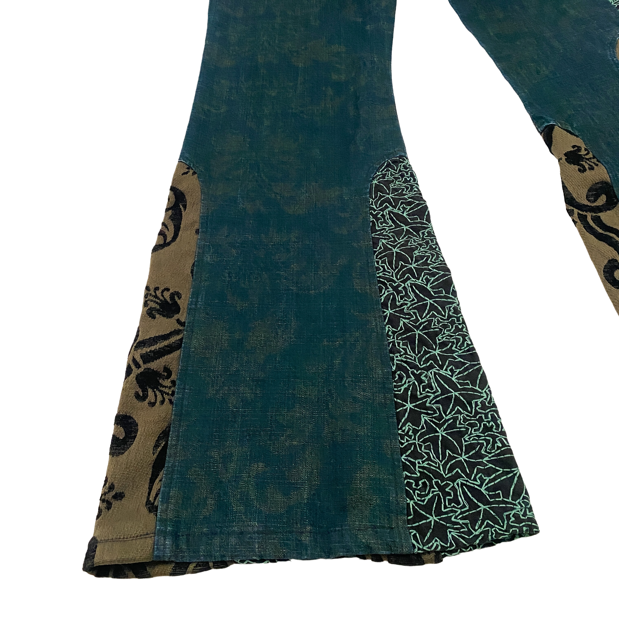 Custo Barcelona Low Rise Patchwork Flare Jeans (XS)