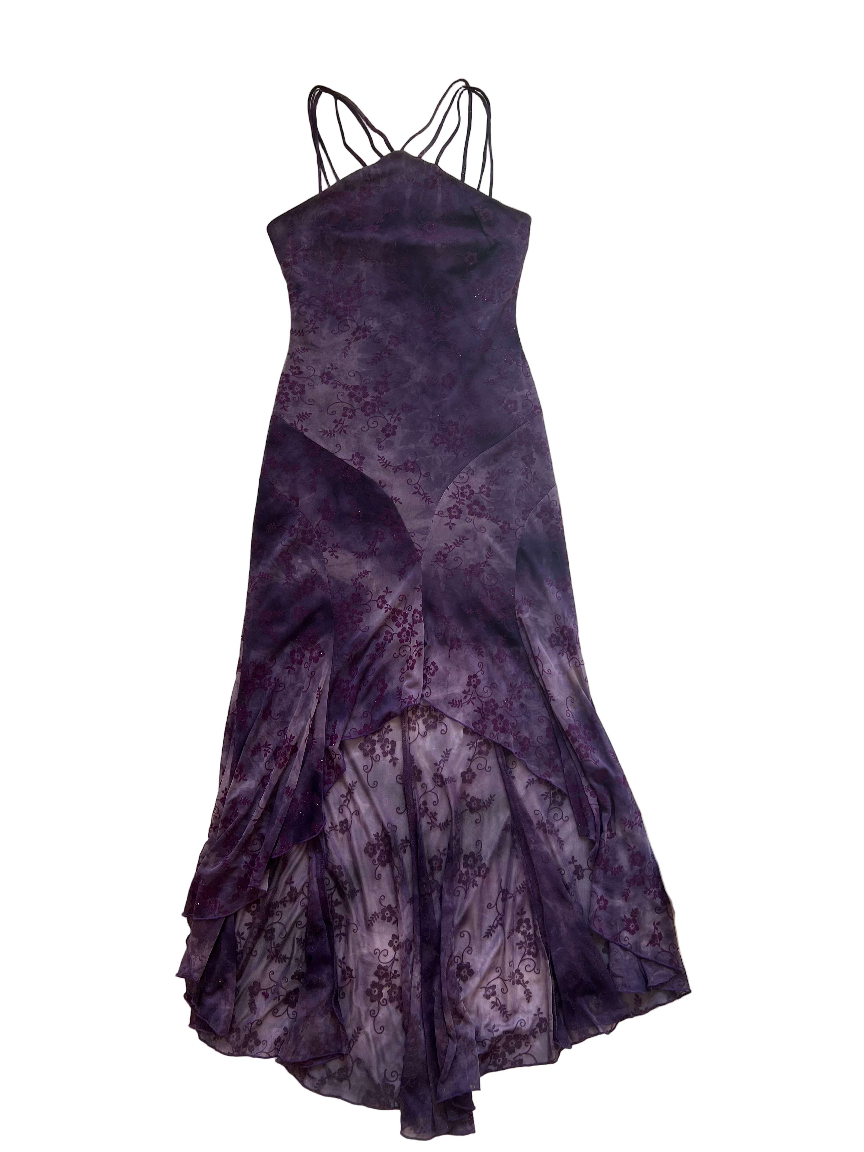 Y2K Whimsy Purple Maxi Dress (S/M)