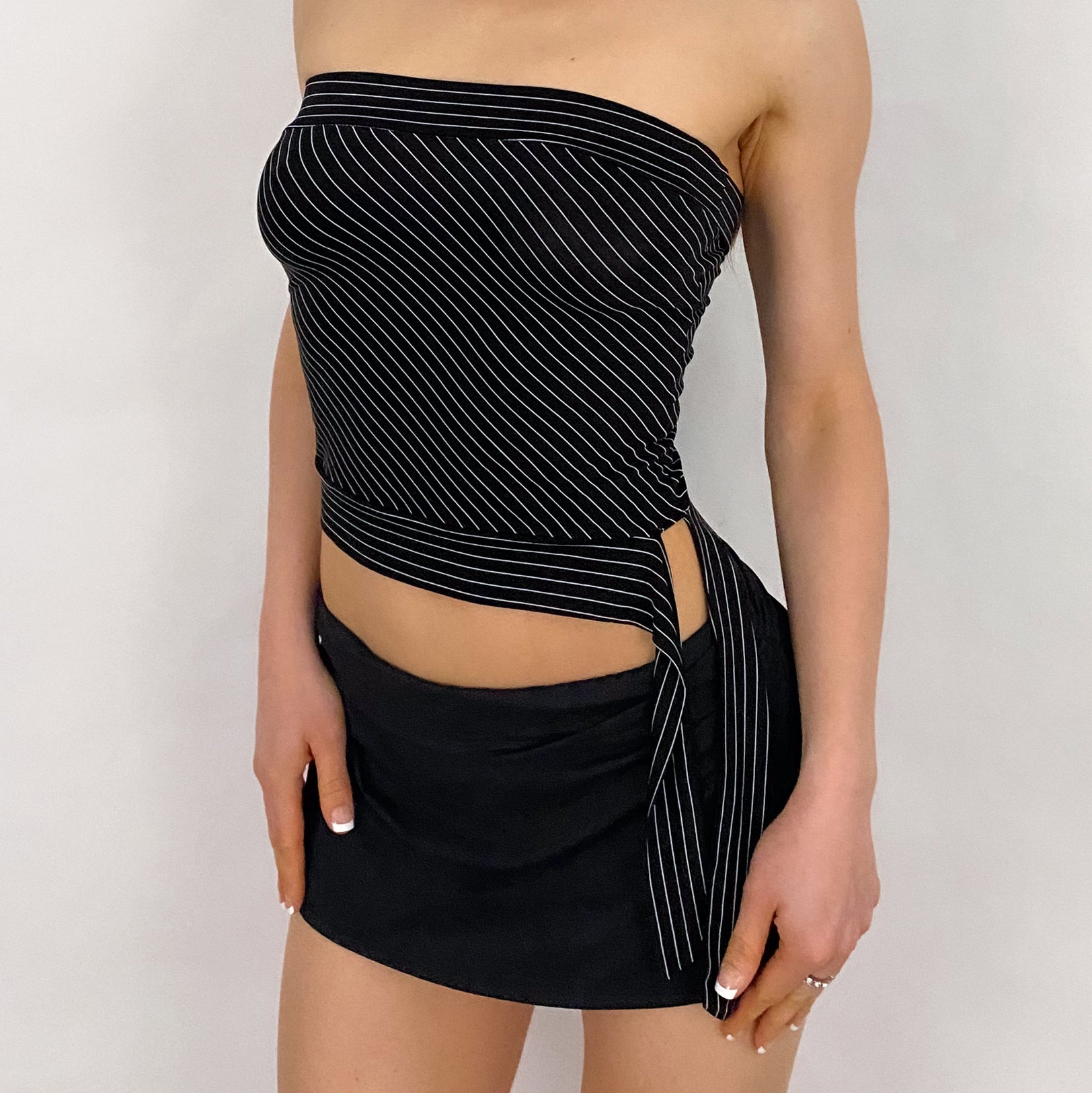 Y2K Striped Crop Tube - Small