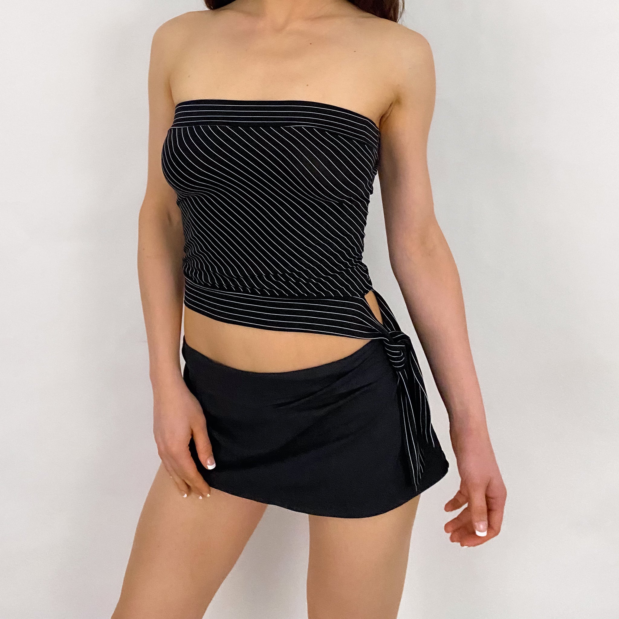 Y2K Striped Crop Tube - Small