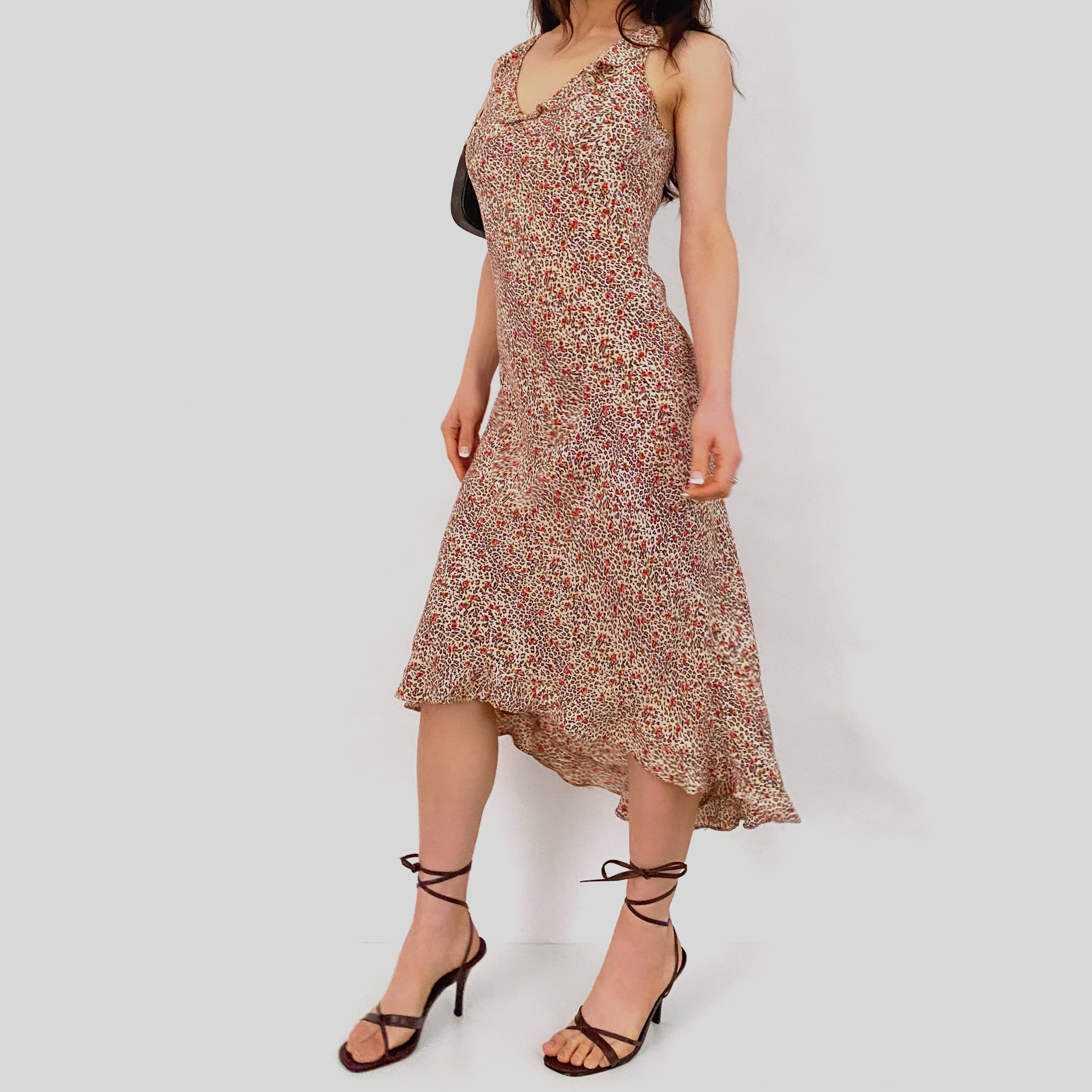 Leopard Rose Summer Dress - Small