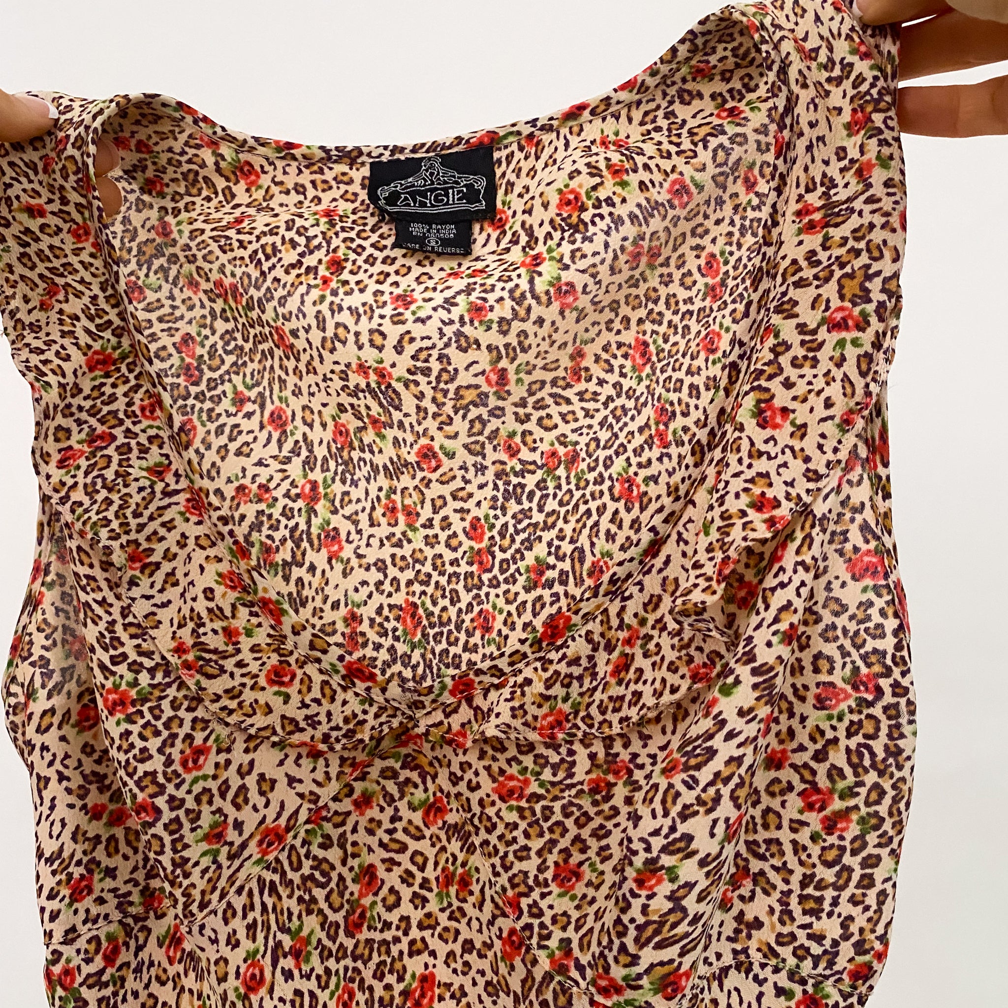 Leopard Rose Summer Dress - Small