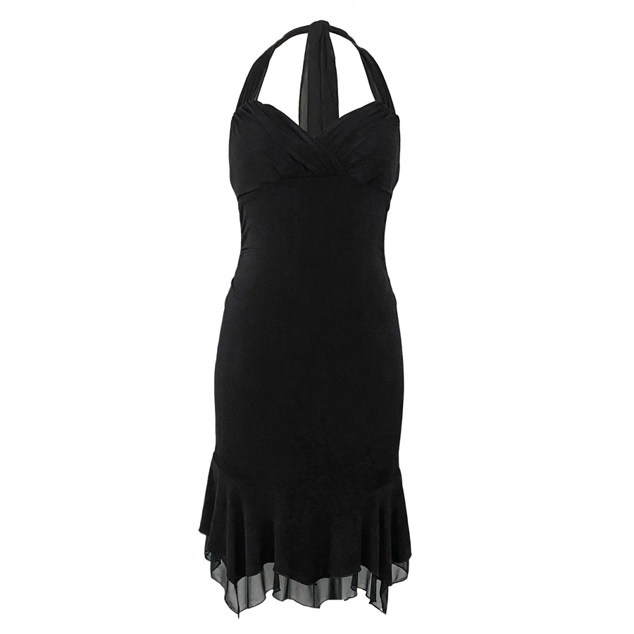 La Belle Sexy Black Halter Dress (M)