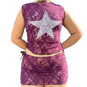 Plum Star Lace Top (S/M)