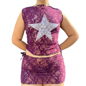 Plum Star Lace Top (S/M)