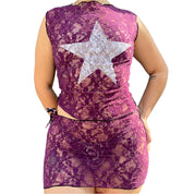 Plum Star Lace Top (S/M)