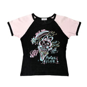 Angel Blue Ice Cream Graphic Baby Tee (S)