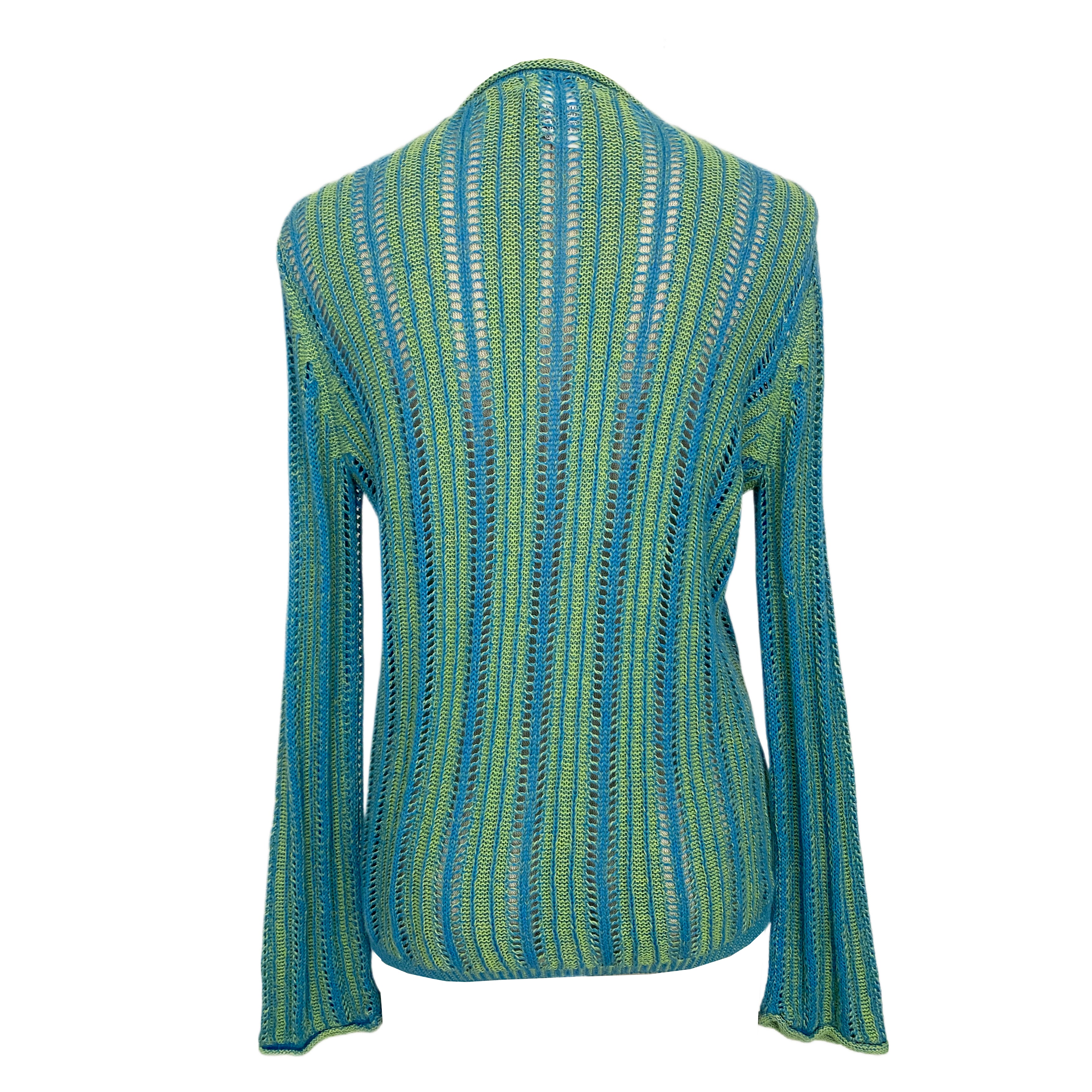 Seafoam Blue Open Knit Cardi (M)