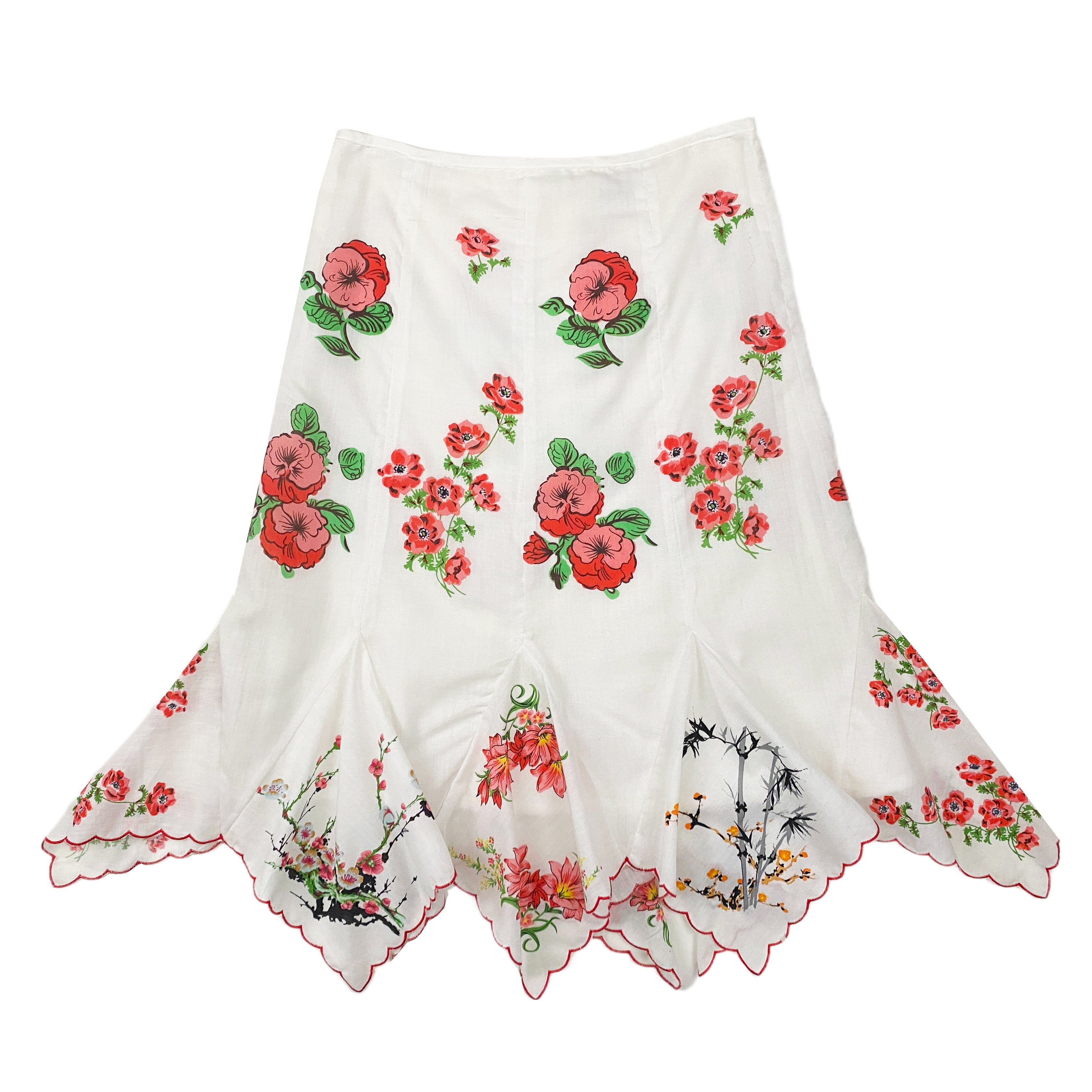 Floral Print Handkerchief Skirt (M)