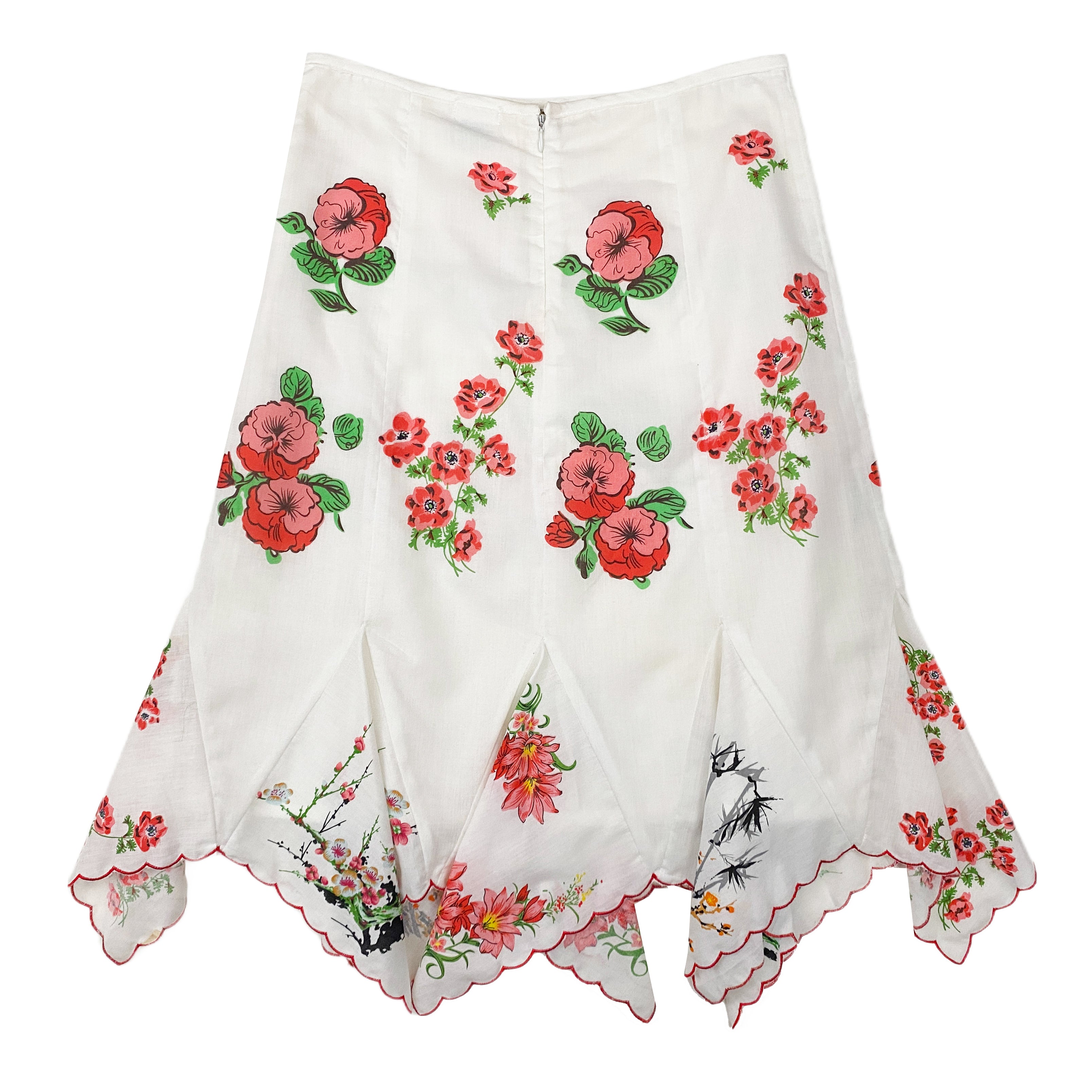 Floral Print Handkerchief Skirt (M)