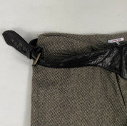 Wool & Leather Mid Rise Trousers (S)