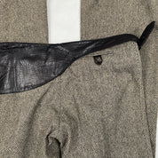 Wool & Leather Mid Rise Trousers (S)