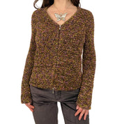 Funky Textured Double Zip Sweater (M)