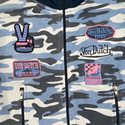 Vintage Von Dutch Blue Camo Racing Zip Jacket (M)