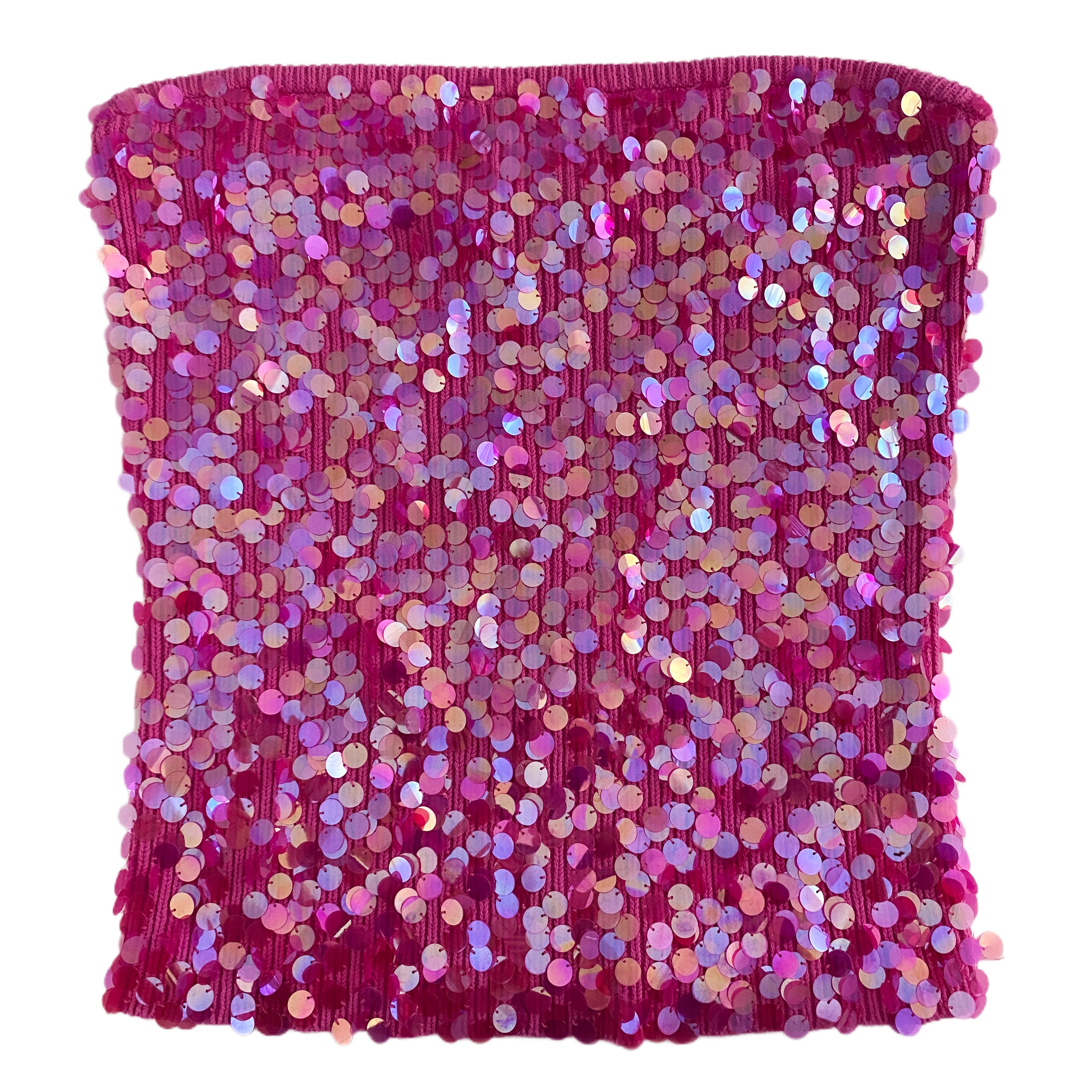 Sequin Knit Glam Tube Top (L)