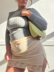 Vintage 1990s Suede Pastel Green Shoulder Bag