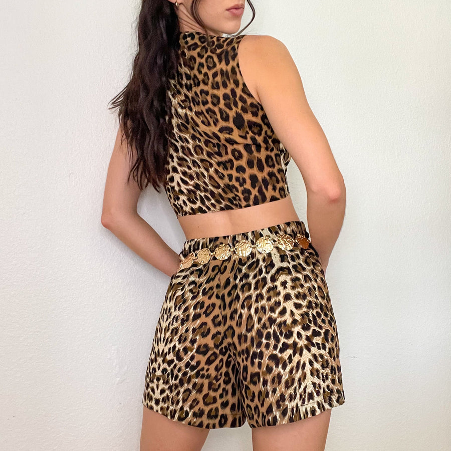 Cheetah two piece top set