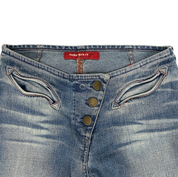 Miss Sixty 2000s Low Rise Button Fly Flare Jeans (XXS/XS)