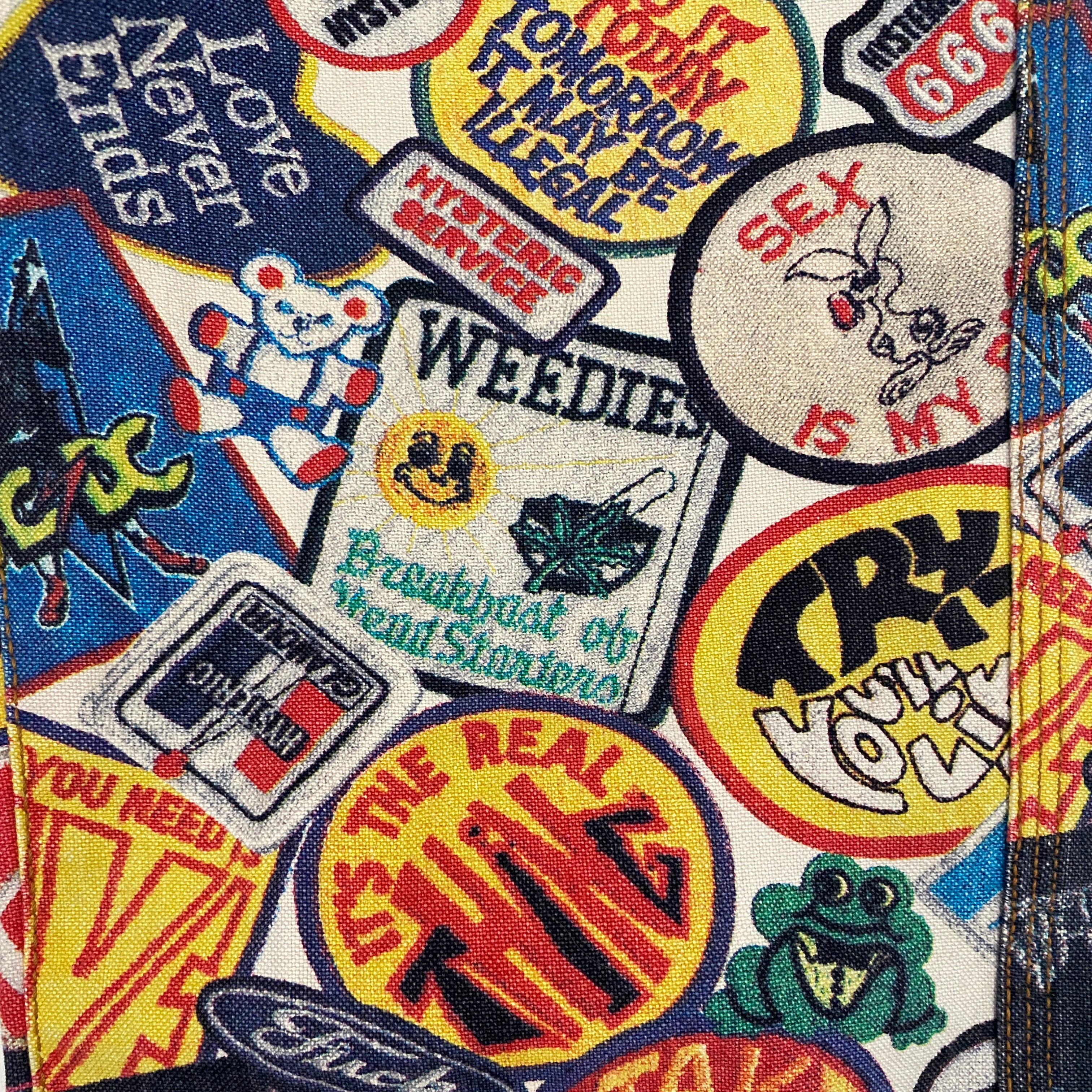 Hysteric Glamour Sticker Bomb Print Low Rise Jeans (XS)