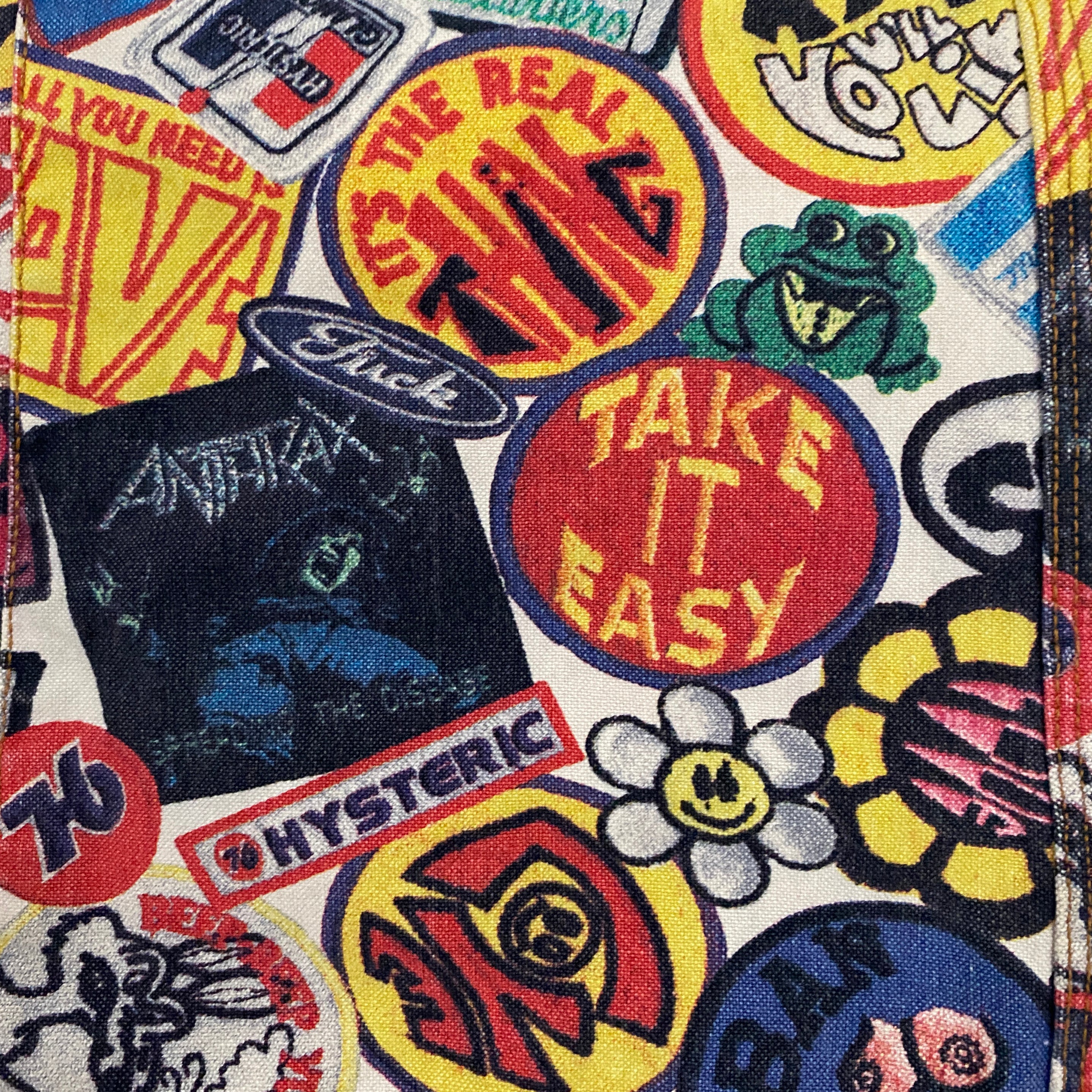 Hysteric Glamour Sticker Bomb Print Low Rise Jeans (XS)