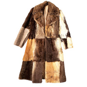 Long Patchwork Rabbit Fur Coat (M)