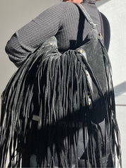 Vintage Y2K Boho Genuine Leather Fringe Shoulder Bag