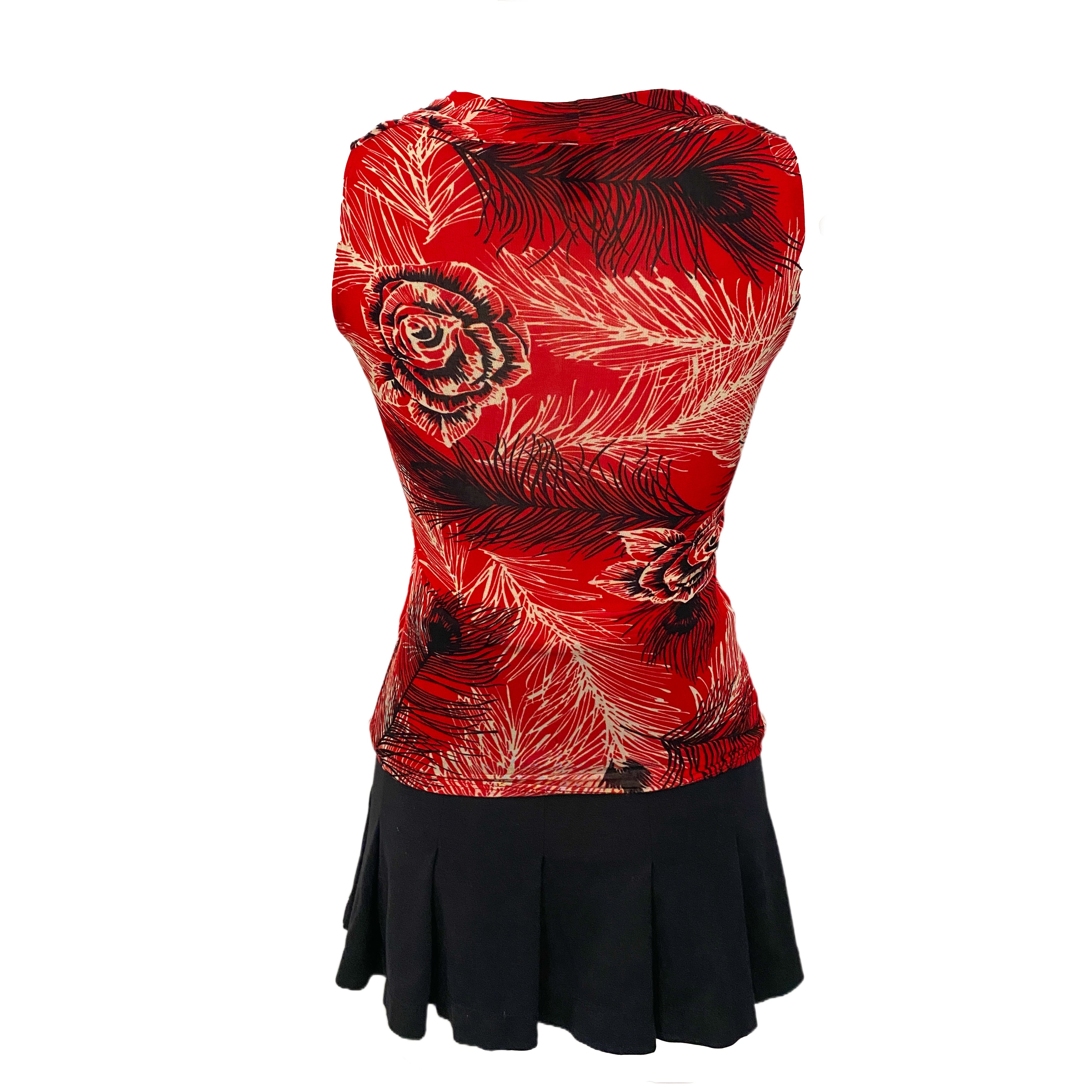 Drapey Red Rose Top (XS)