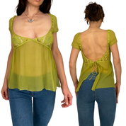 Miss Sixty Luxury Silk Tie Back Fairy Top (M/L)