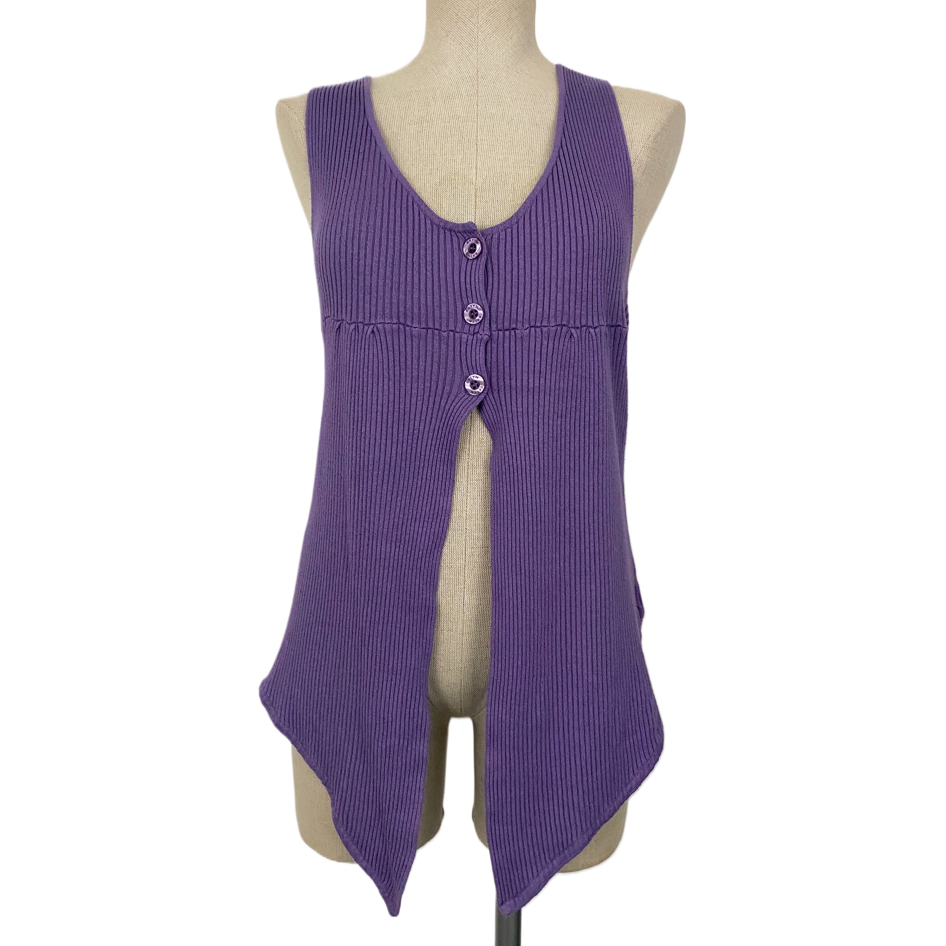Purple Split Front Sleeveless Knit (M)