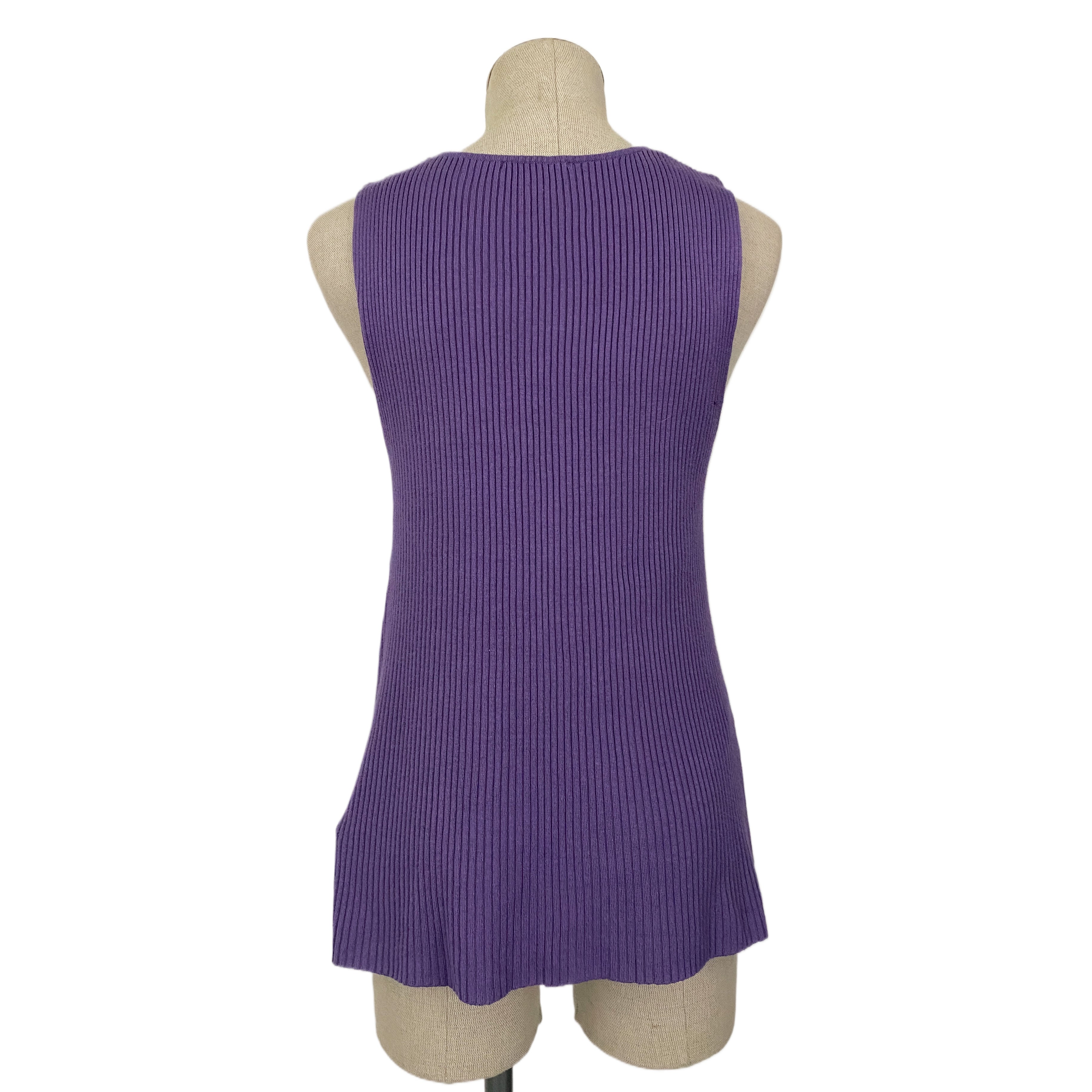 Purple Split Front Sleeveless Knit (M)