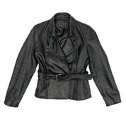 Peace, Love, Glamour Leather Biker Jacket (M)