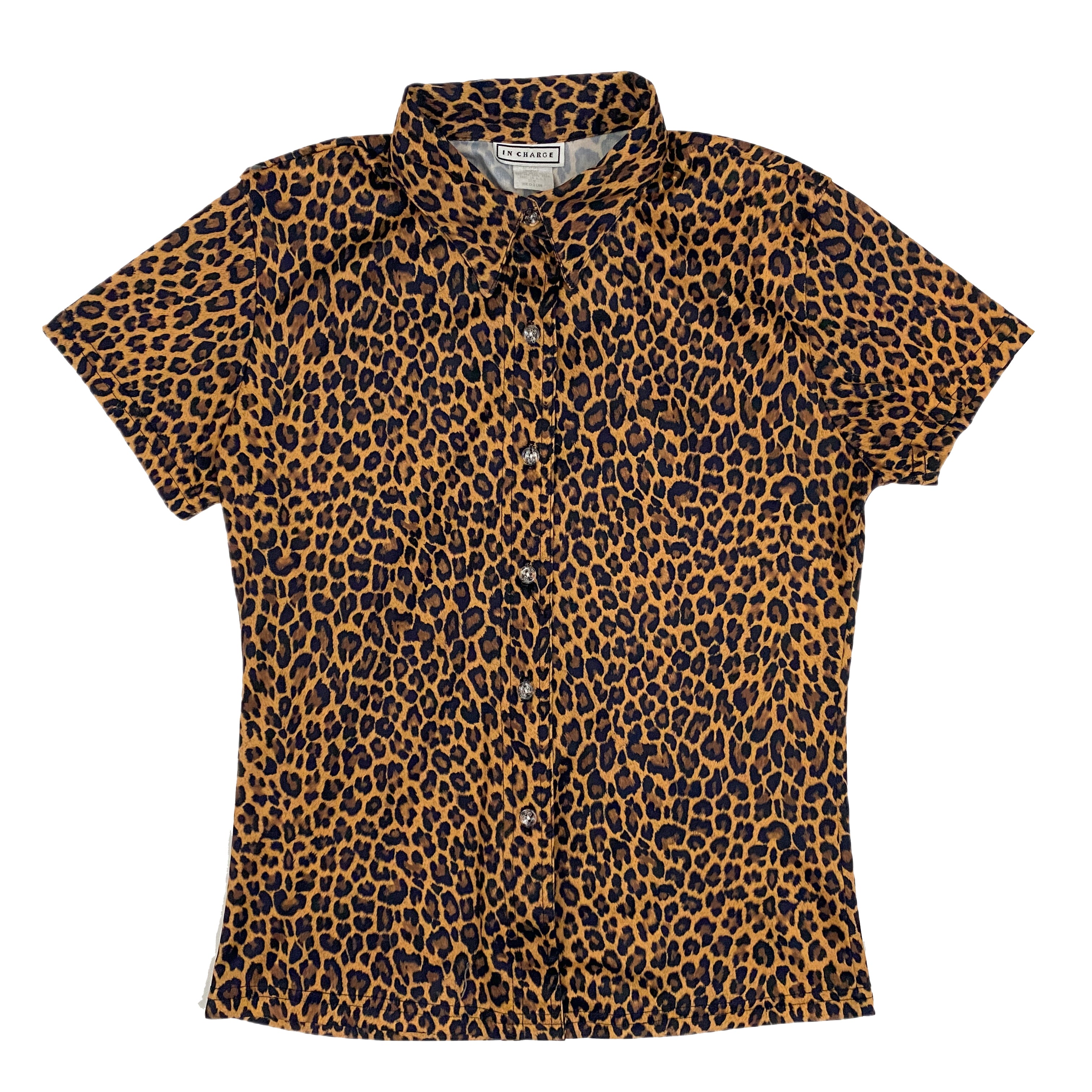 Y2K Cheetah Button Down (M)