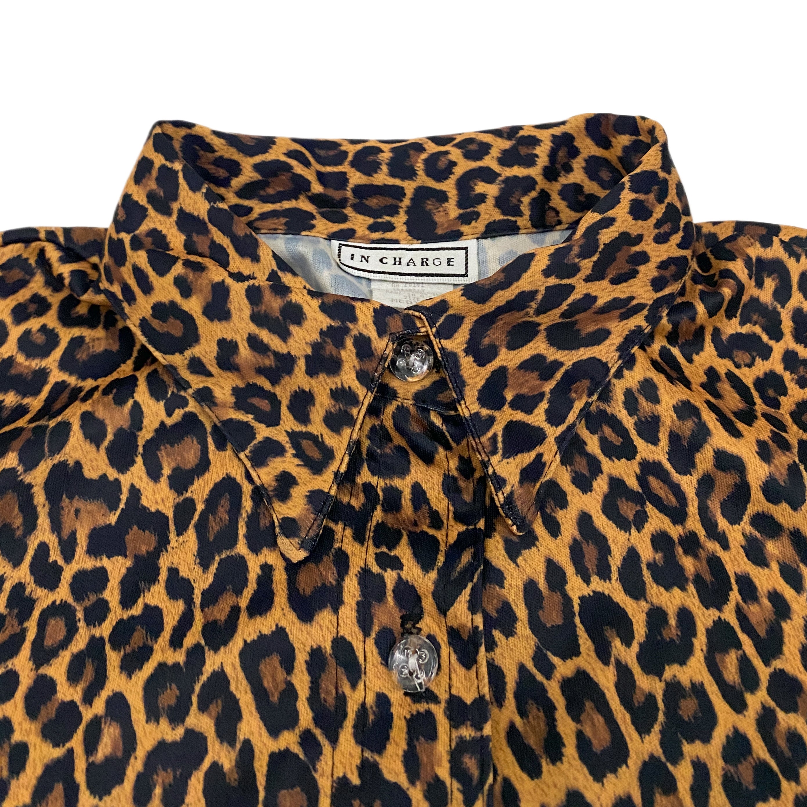 Y2K Cheetah Button Down (M)