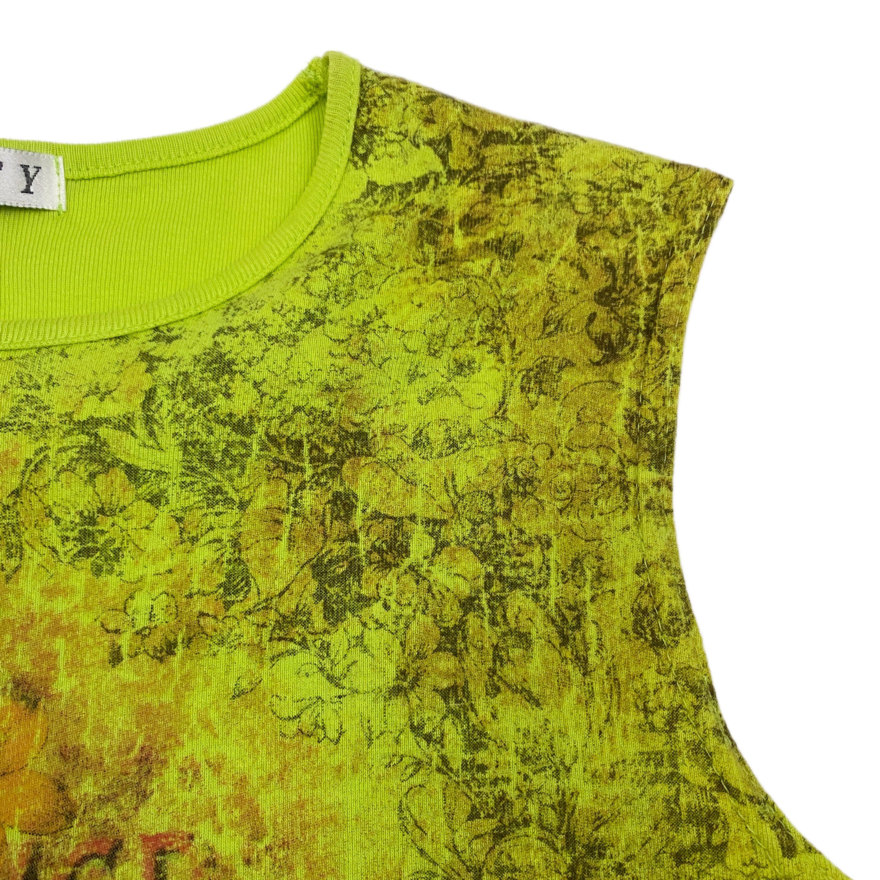 Lime Flower Muscle Tank (M)