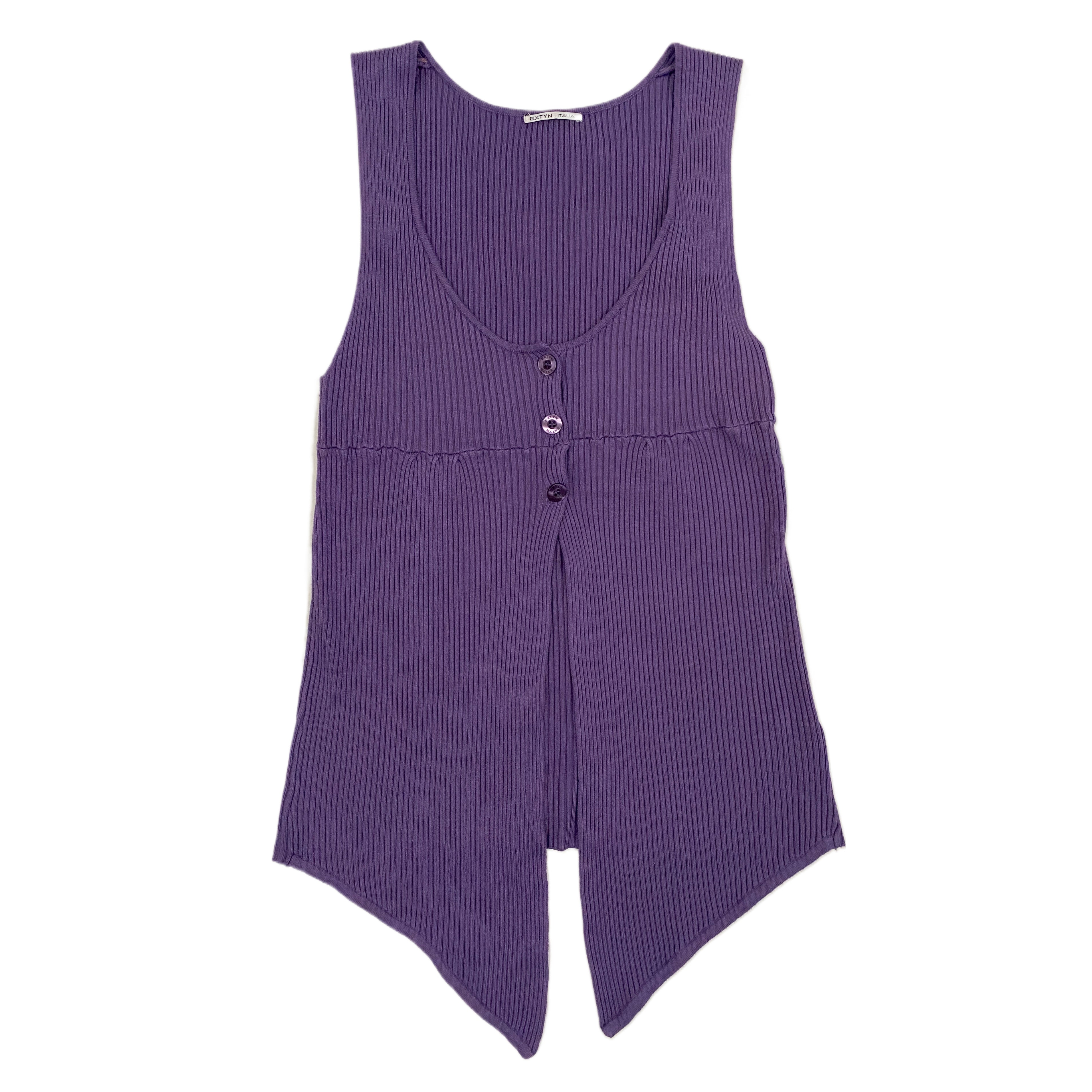 Purple Split Front Sleeveless Knit (M)