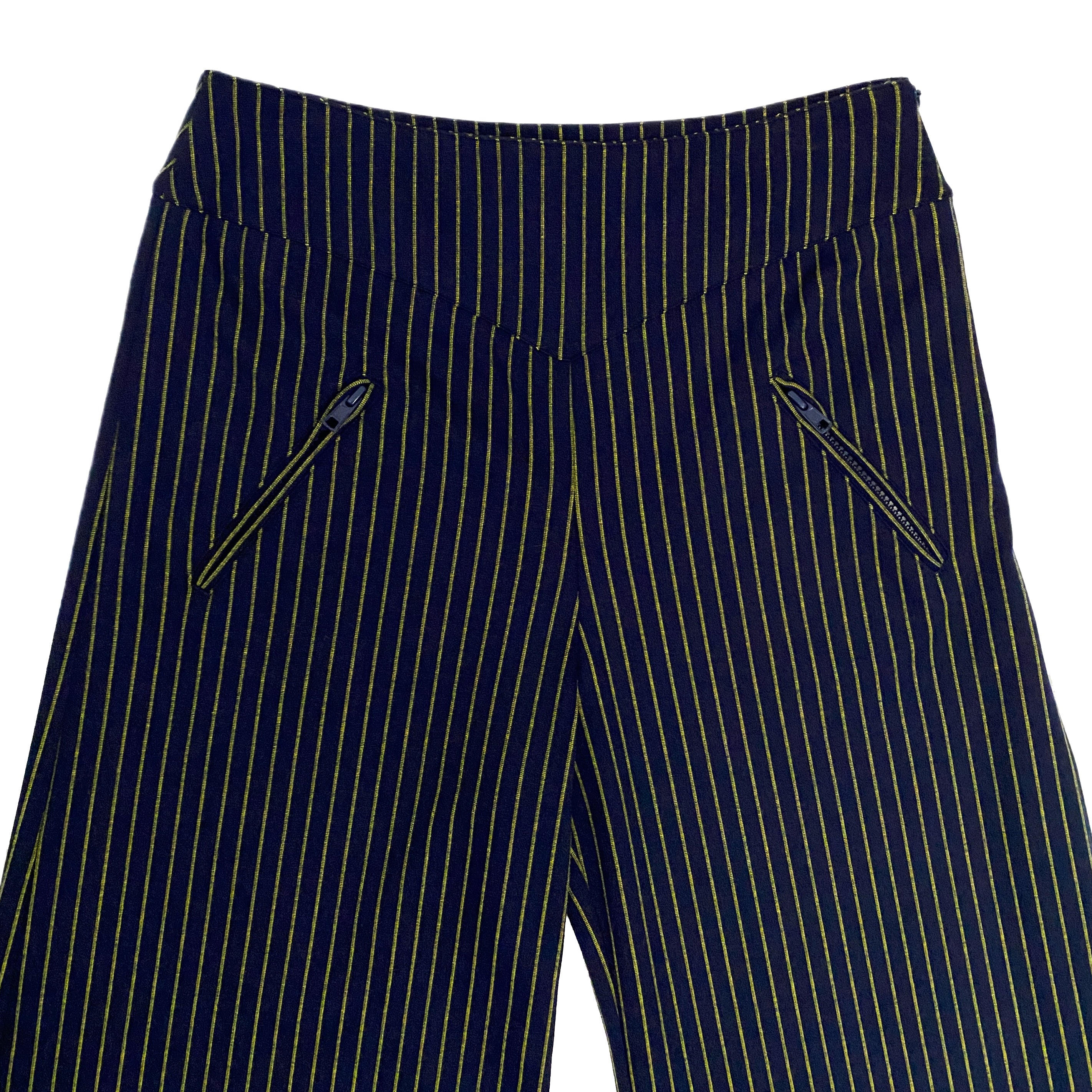 Snider Navy and Lime Pinstripe Wide Leg Pants (M)