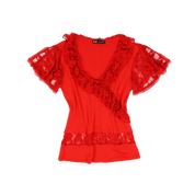 French Red Lace Top (S)