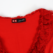 French Red Lace Top (S)