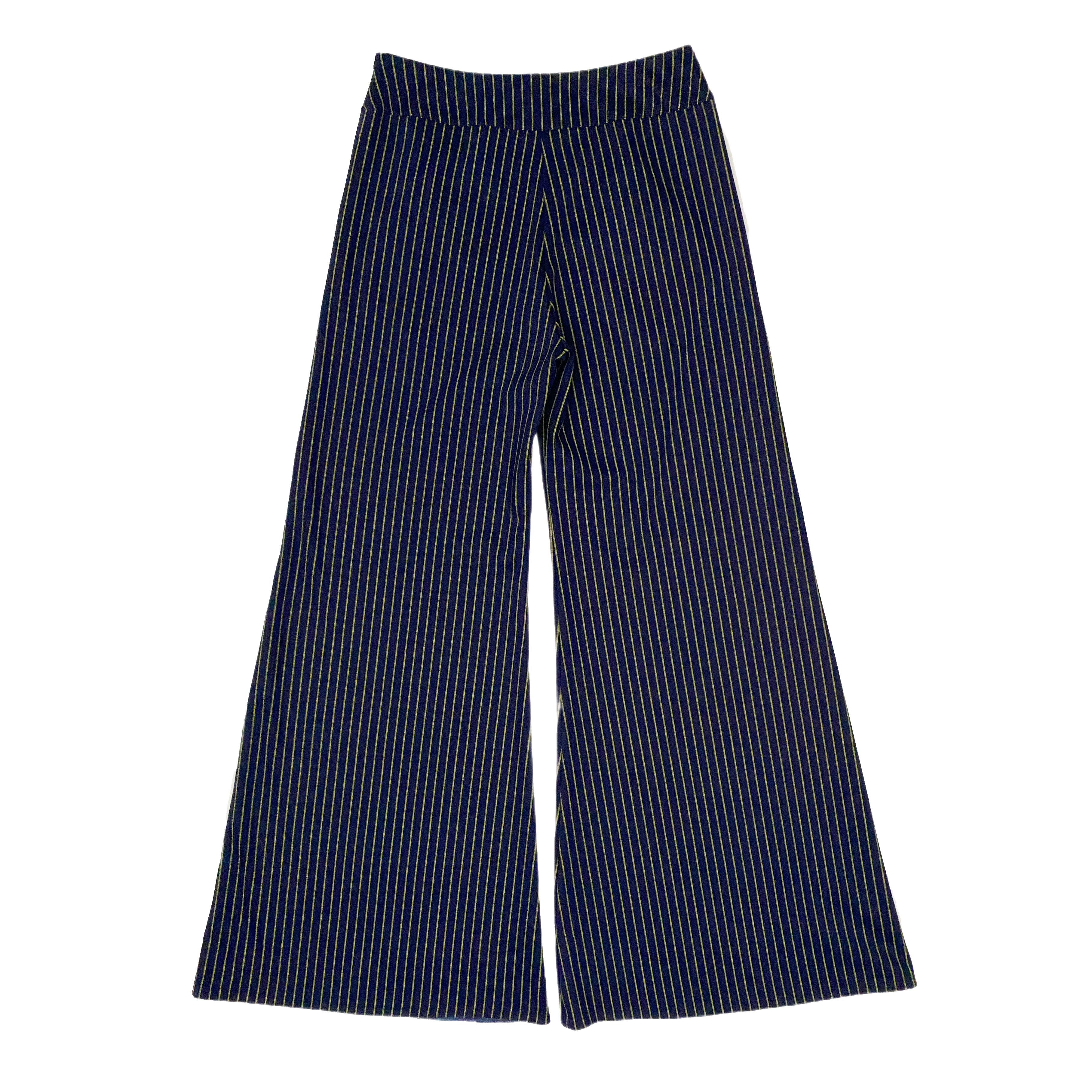 Snider Navy and Lime Pinstripe Wide Leg Pants (M)