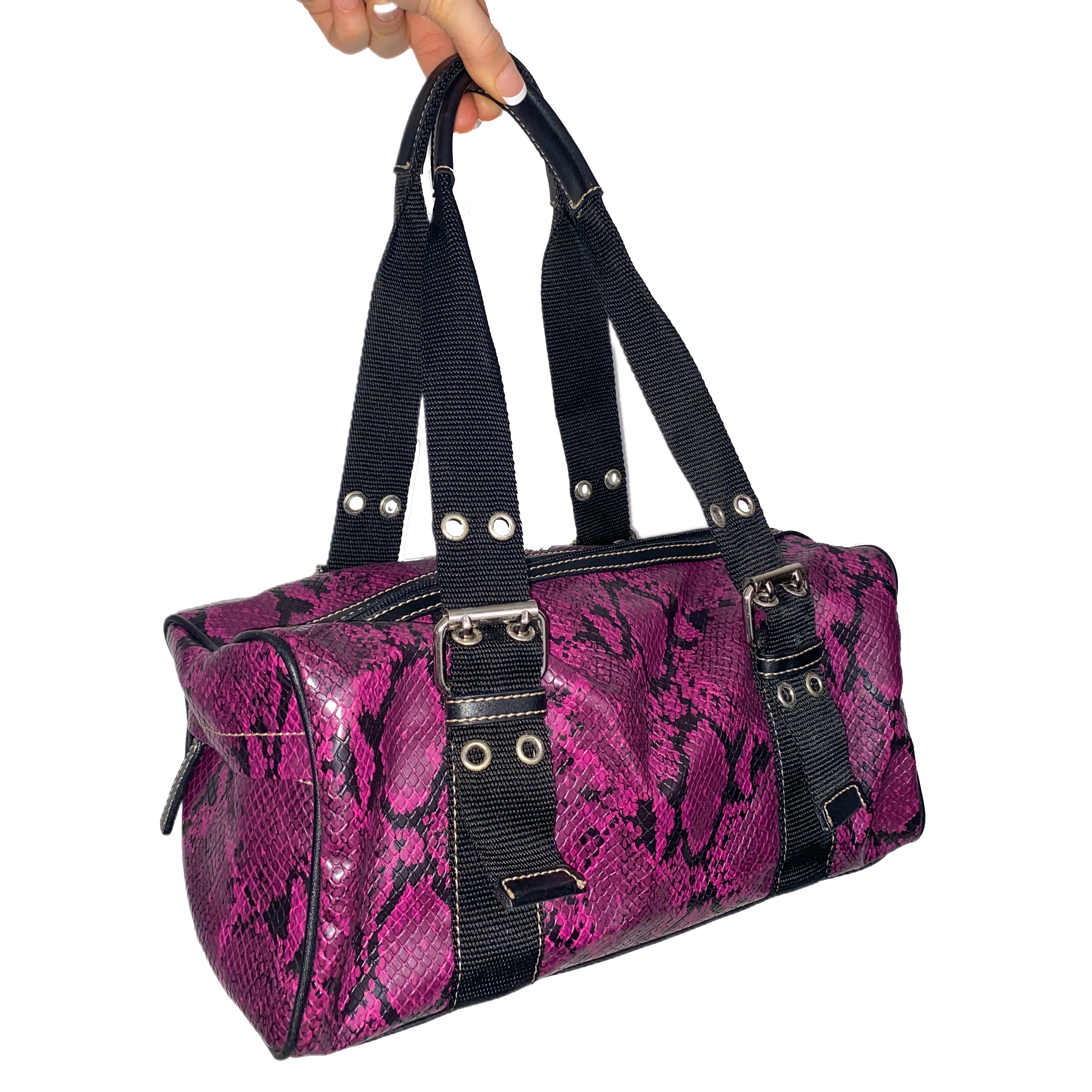 Fuchsia Snakeskin Bag