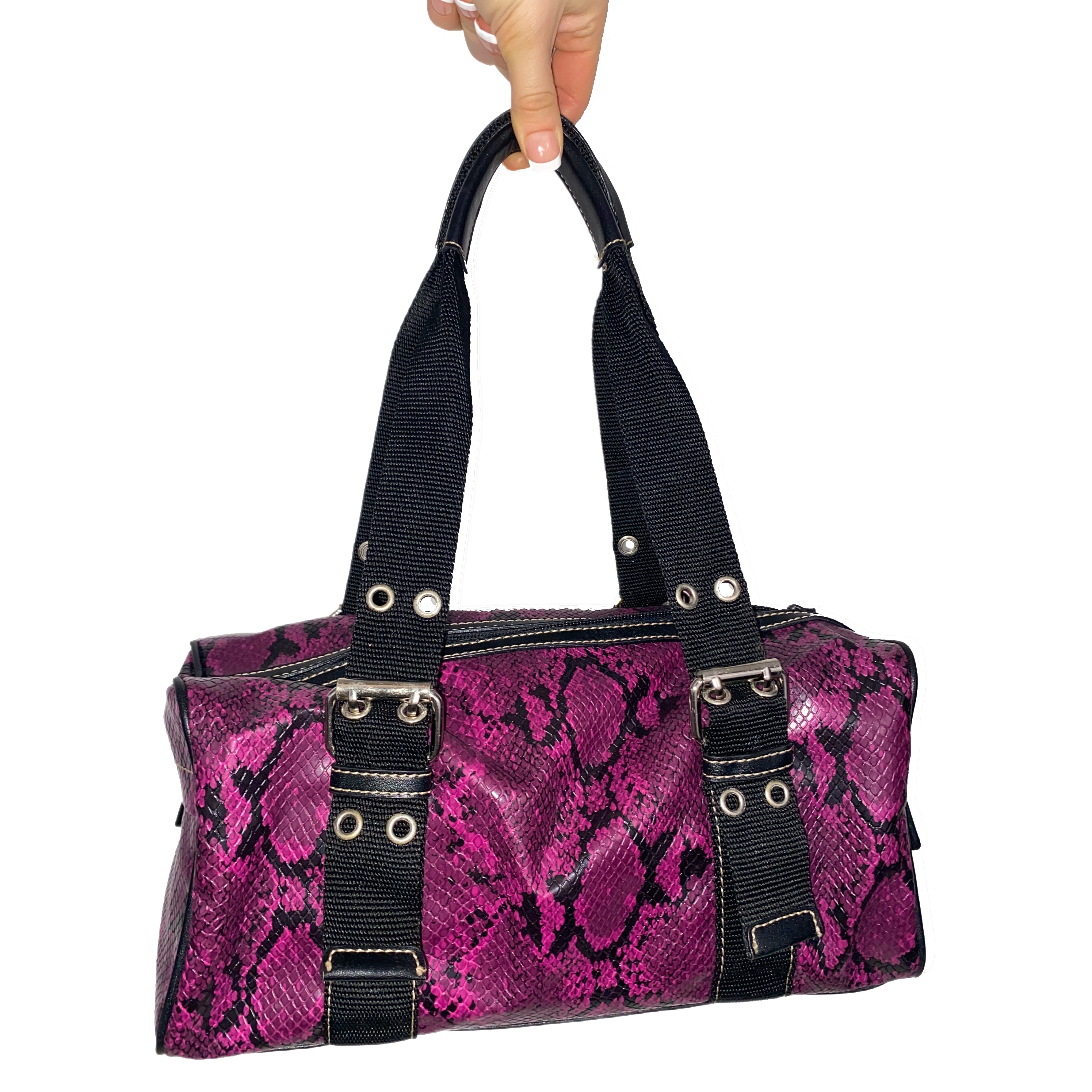 Fuchsia Snakeskin Bag