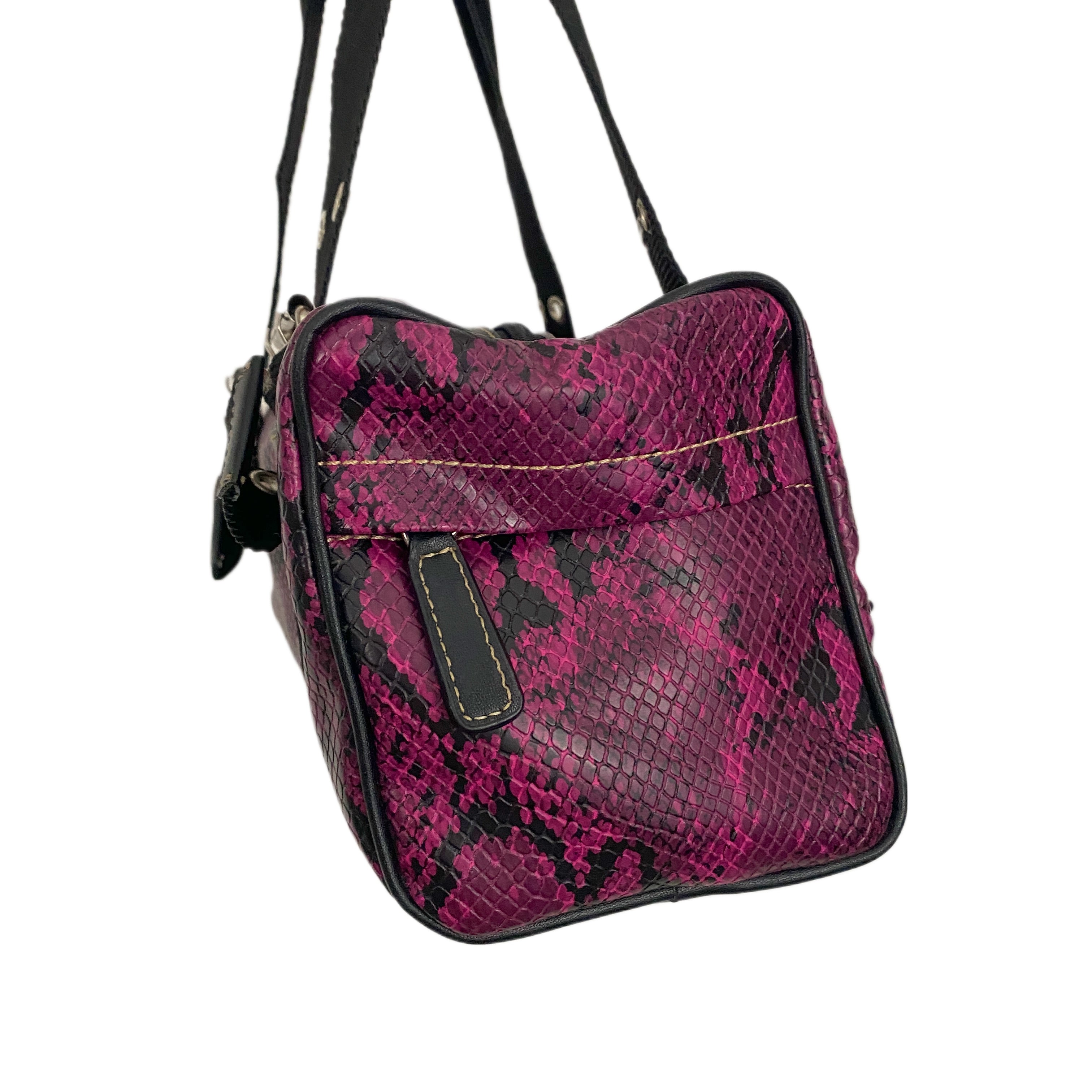 Fuchsia Snakeskin Bag