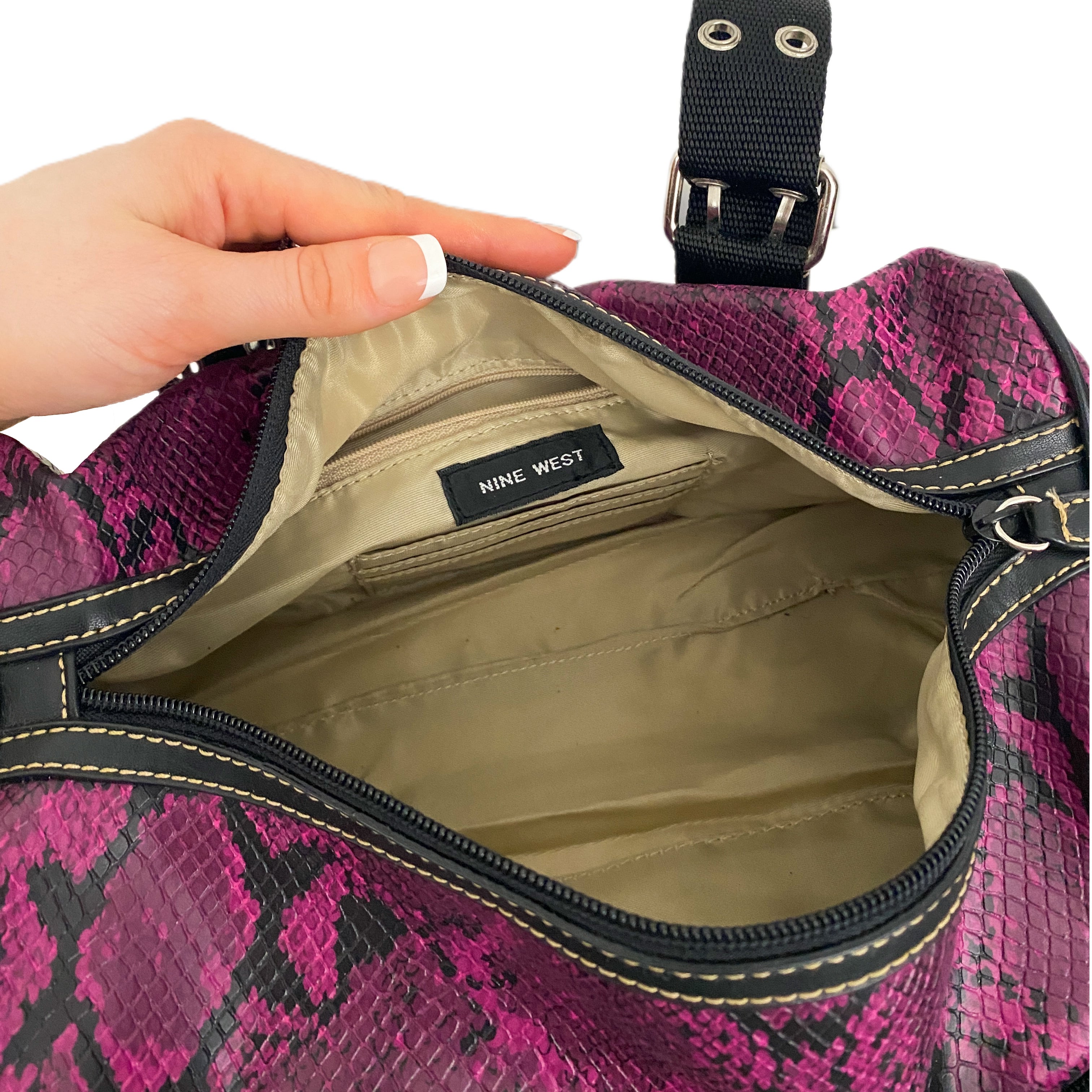 Fuchsia Snakeskin Bag