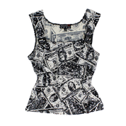 Y2K Money Print Top (S)