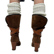 Miss Sixty Chestnut Suede Wedge Boots (8)